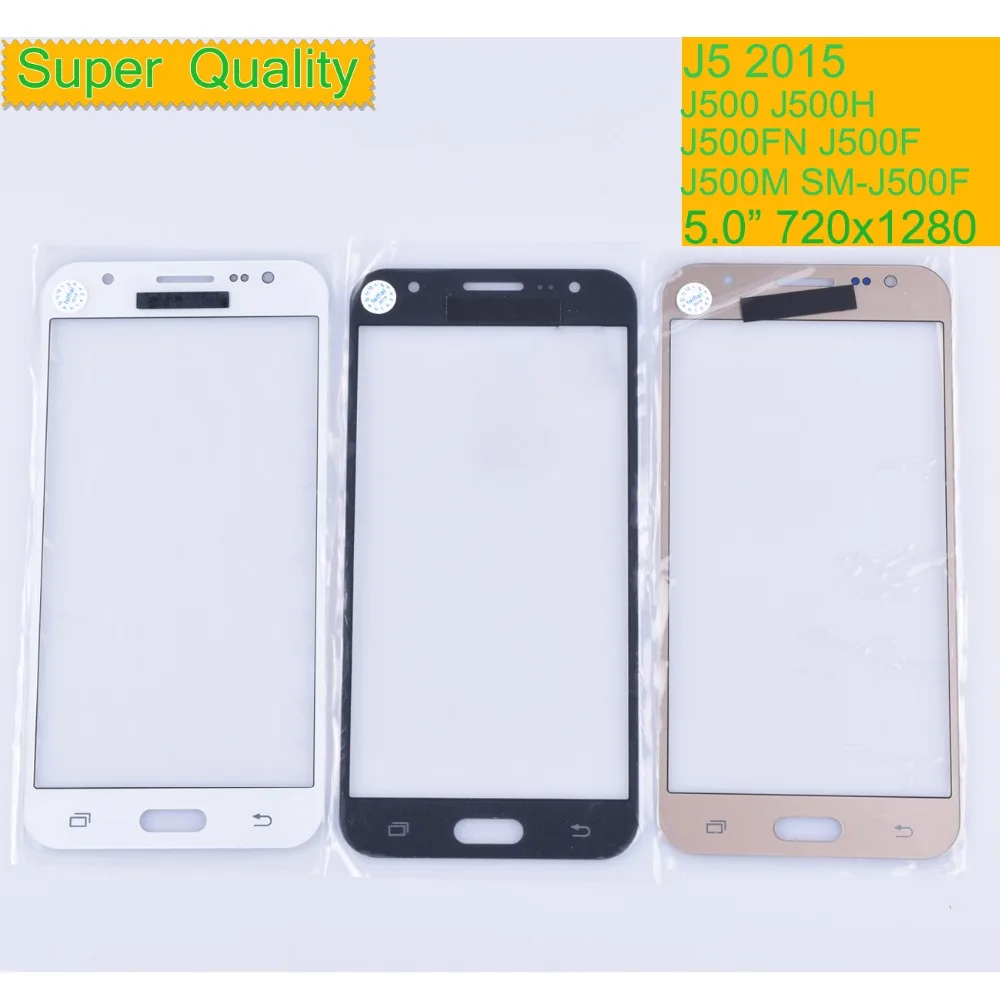 10Pcs/Lot For Samsung Galaxy J5 2015 J500 Touch Screen Front Glass Panel LCD Outer Lens With OCA