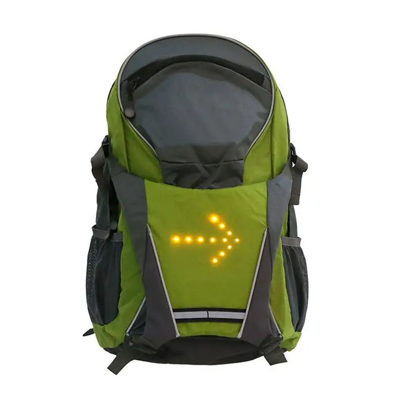 LED Wireless Remote Control Safety Turn Signal Light Backpack Bicycle Riding Night Warning Guiding Light Riding Bag