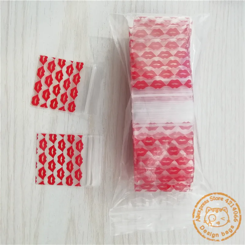 1515-A Mini Plastic Zip Lock Bags Lips 100 Baggies 3.5cm x 3.5cm L02 - view 6