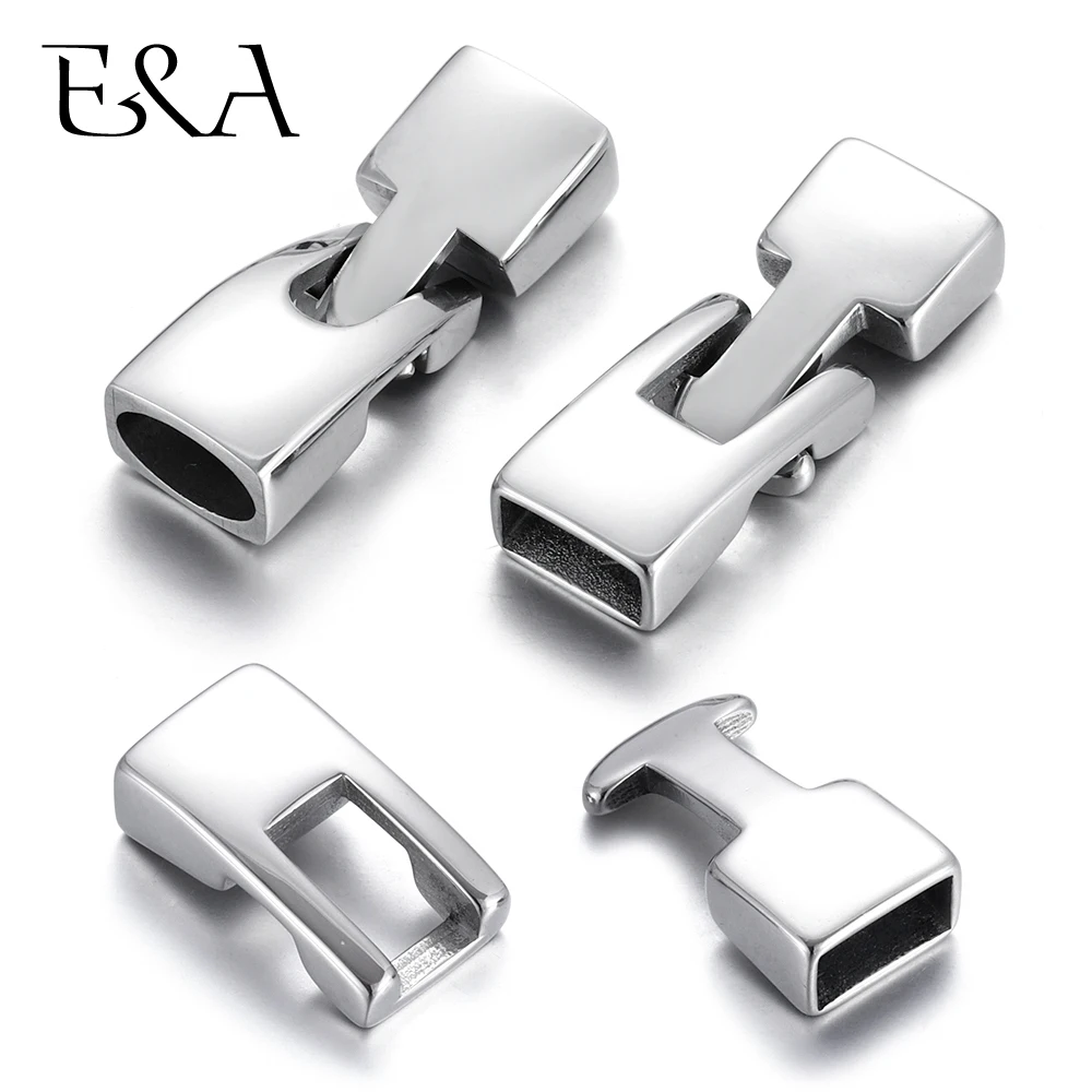 Stainless Steel Toggle Clasps Leather Cord Connectors Hooks 10*5mm Hole for Making Bracelet DIY Jewelry Findings Supplies