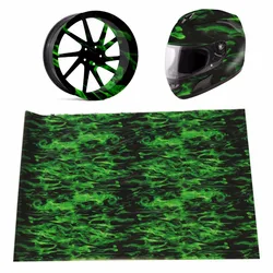 PVA 0.5*1.5m Green Fire Hydrographic Water Transfer Film Hydro Dipping Print Car