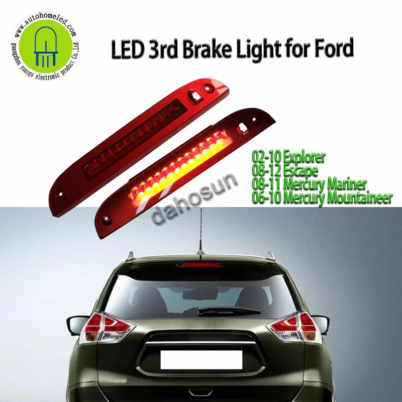 

For Ford Explorer Escape Mercury Mariner Mountaineer Red Black Clear Housing LED THIRD 3RD TAIL BRAKE LIGHT LAMP BAR