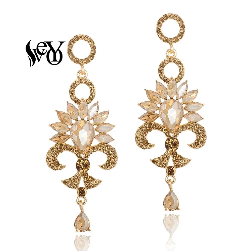 VEYO Vintage Luxury Drop Crystal Earrings for Women Fashion Jewelry New