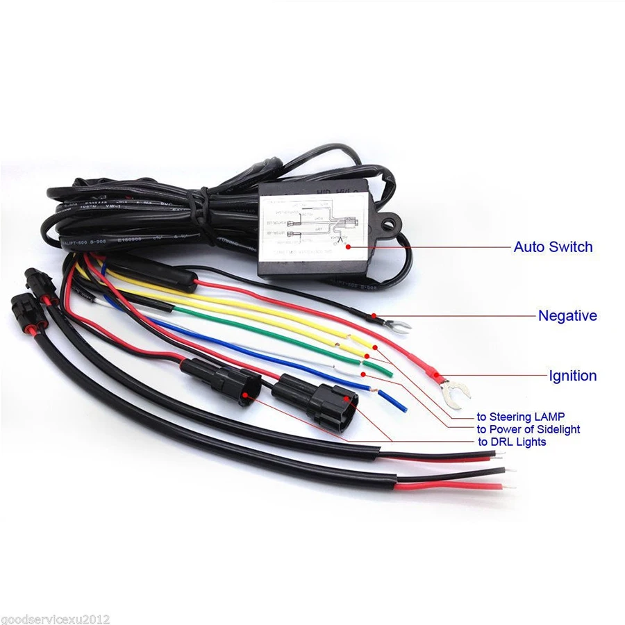 Car DRL LED Fog Light Automatic ON/OFF Controller Module Box Relay Harness Kit
