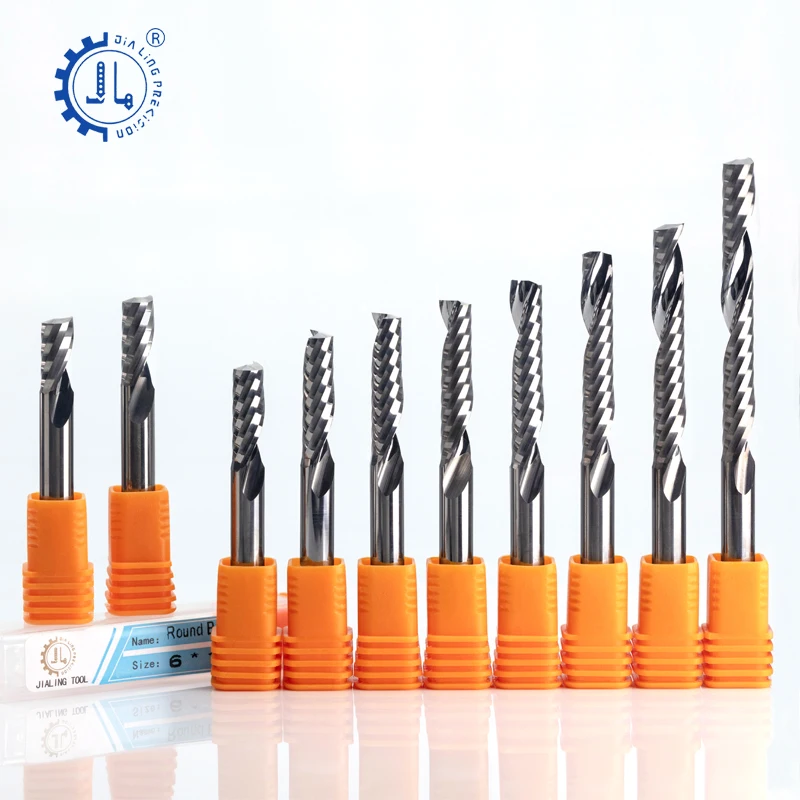 JIALING 8mm 10mm 12mm 1 Pc One Flute End Siod Carbide End Mill For Wood/Acrylic/Pvc/Mdf