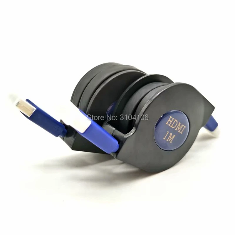 Free Shipping Retractable High Speed HD-compatible 1.4 Male to Male Video HDTV Cable 1.5m  Supports Ethernet 3D & Audio