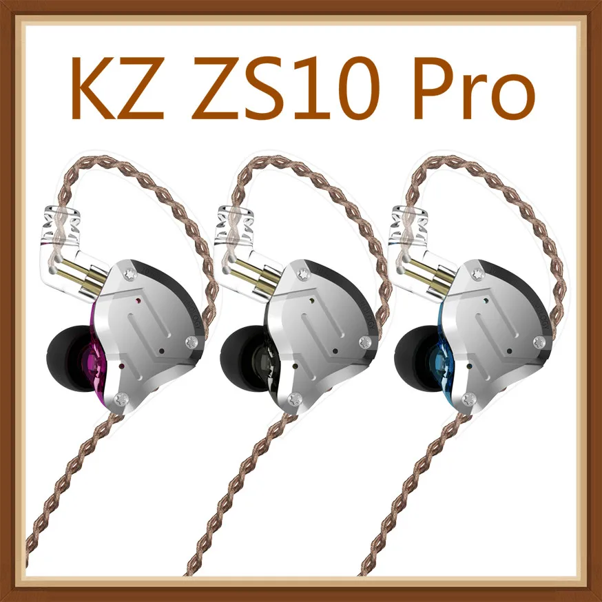 KZ ZS10 Pro Metal In Ear Earphones 10 Units Hybrid 4BA+1DD HIFI Bass Earbuds Headphones Sport Noise Cancelling Headset Monitor