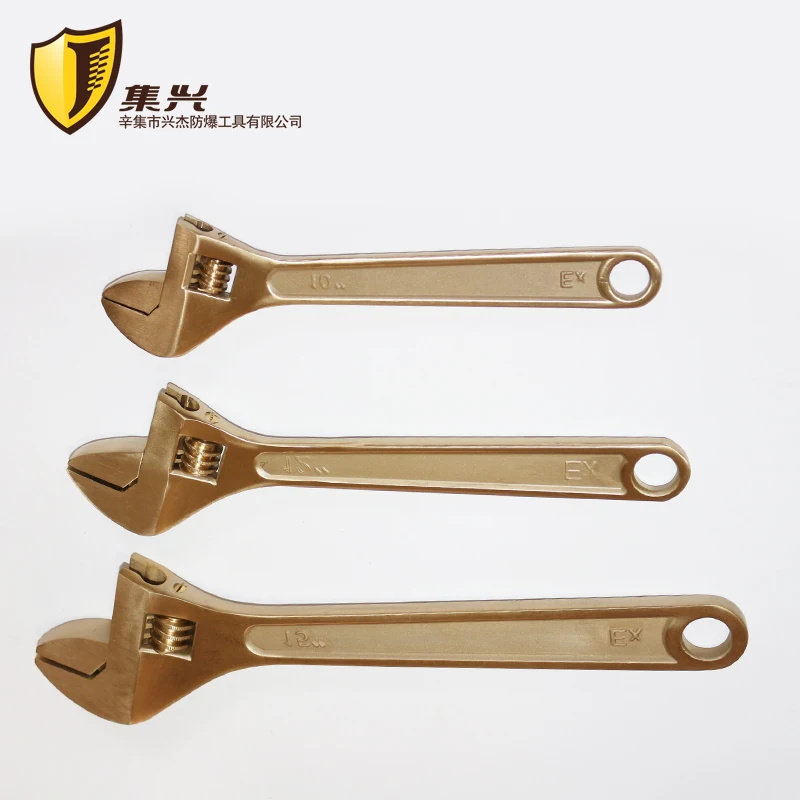 6 "8" 10 "Non-Sparking ประแจปรับ,หลักฐานการระเบิด,อลูมิเนียมทองแดงวัสดุอุปกรณ์ทำมือ