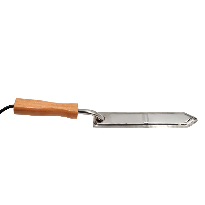 220V  Electric Beekeeping Honey Knife Bee Honey Cutting Knife Heating Handle Wooden Tools Stainless Steel Scraper