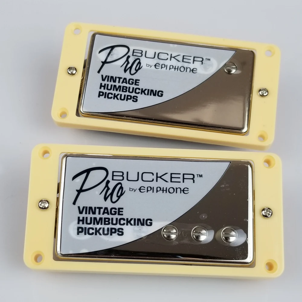 1 Set Original Genuine Epi LP Standard PRO Electric Guitar Alnico Humbucker Pickup Nickel / Gold Cover