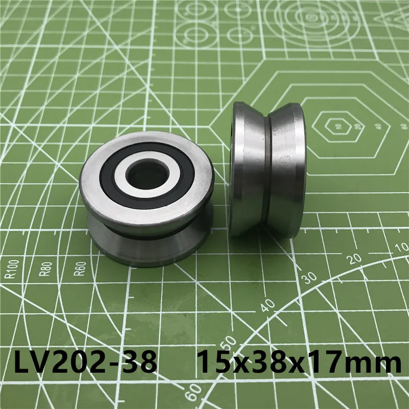 V Groove Guide Roller Bearings Lv202-38 Zz V-38 Rv202/15.38-10 15*38*17 (precision Double Row Balls) Abec-5