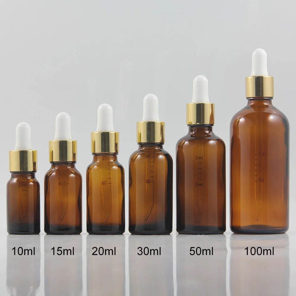 

100pcs amber empty 1glass dropper aromatherapy bottle, 100ml glass reagent liquid pipette bottle