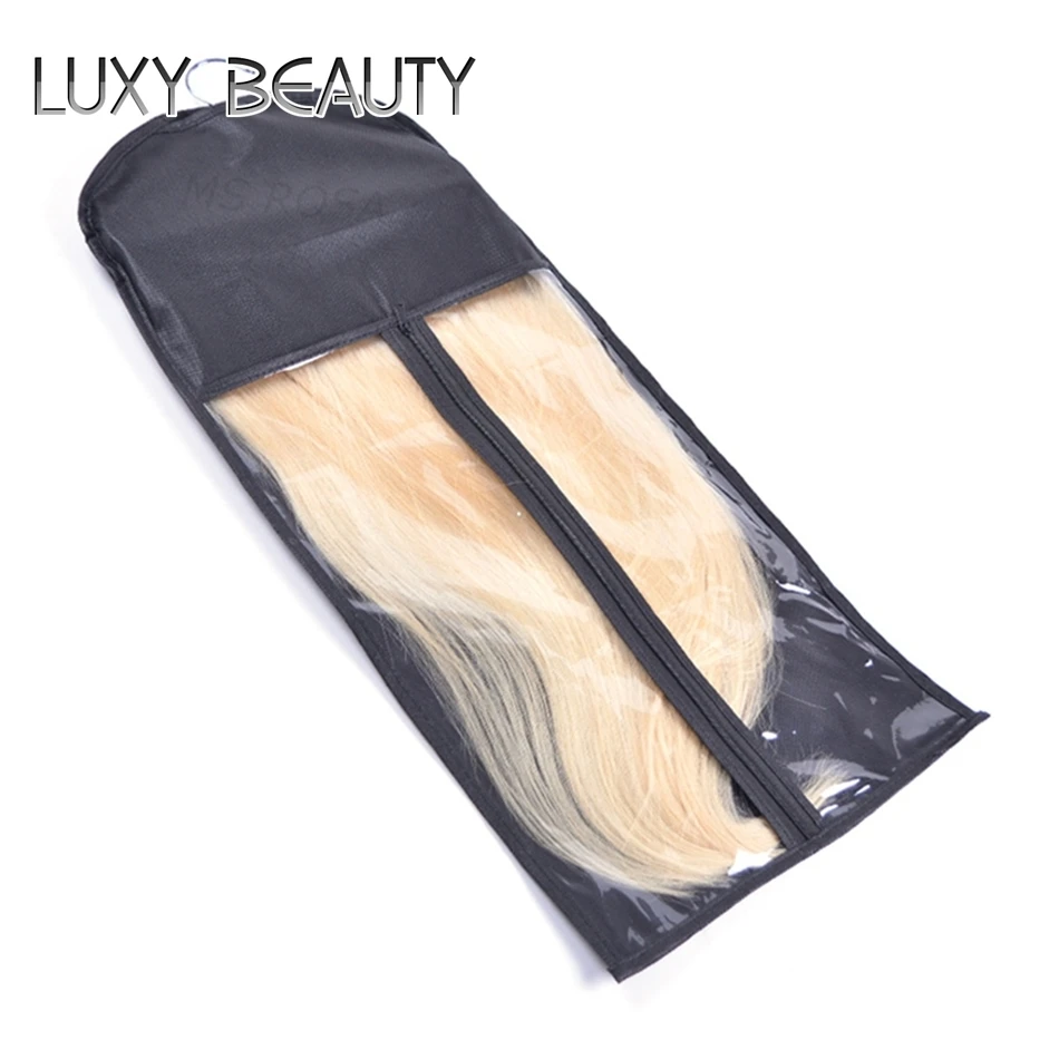 Bolsa de almacenamiento de extensiones de cabello, colgador de madera para pelucas, bolsa antipolvo, protección para pelucas, herramienta de peinado para pelucas de encaje