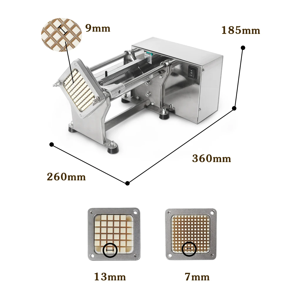 Imagem -04 - Fatiador Vegetal Elétrico Máquina de Corte de Batata de Tomate Cortador de Batata Chopper de Batatas Fritas Acessórios de Cozinha