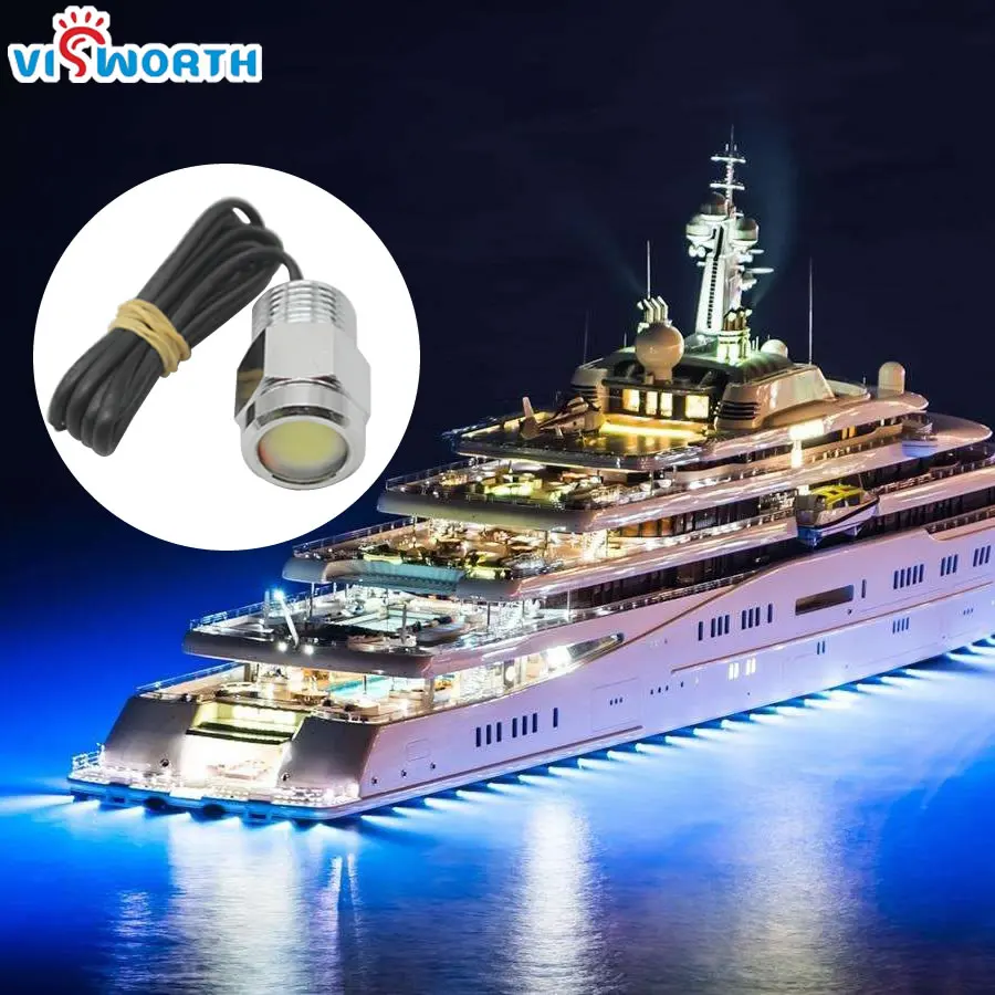 Imagem -06 - Cob Luz Iate Bronze Corpo Pequeno Barco Conduziu a Luz Subaquática à Prova d Água 100 Ip68 dc 12 v 0.9 Metro Fio Spotlighting 12 w