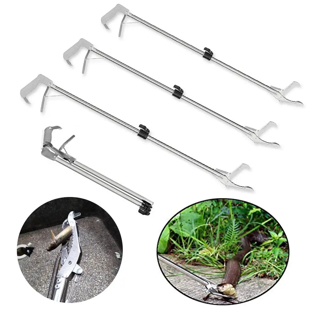 Stainless Steel Snake Pliers Folding Tong Stick Grabber Catcher Hunting Tool