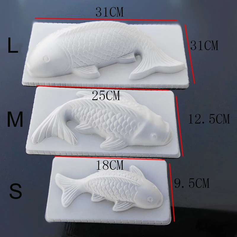 2PCS DIY 3D Koi Fish Carp Mold Plastic Jelly Handmade Sugarcraft Mold Mousse Cake Pudding Chocolate Mould Baking Tool