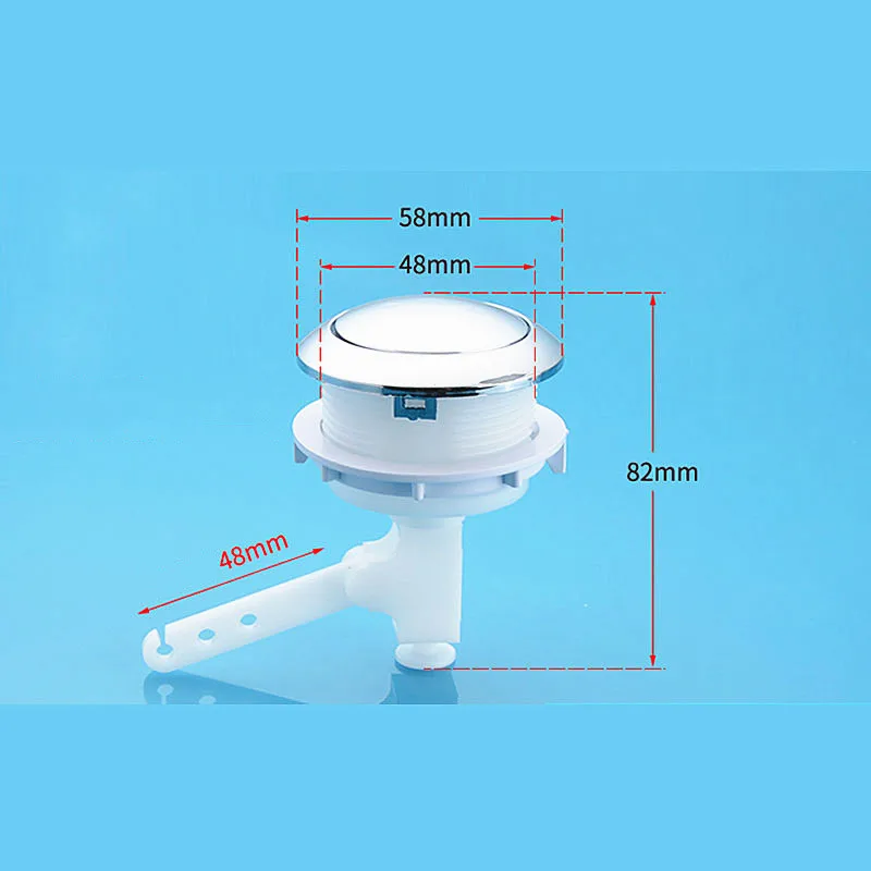 

Single Push Button Toilet Flush Valve 58mm, Compatible for 48-51mm Porcelain Cover Hole, Water Tank Repair Part,J18251