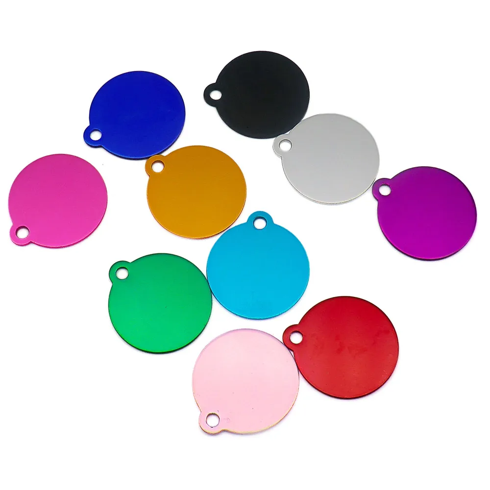 100 pcs Aluminum Cat ID Tag Round Tags Custom Engraved Tag For Dog Cat Pet Name Phone Number ID Tag Charm Personalized pet shop