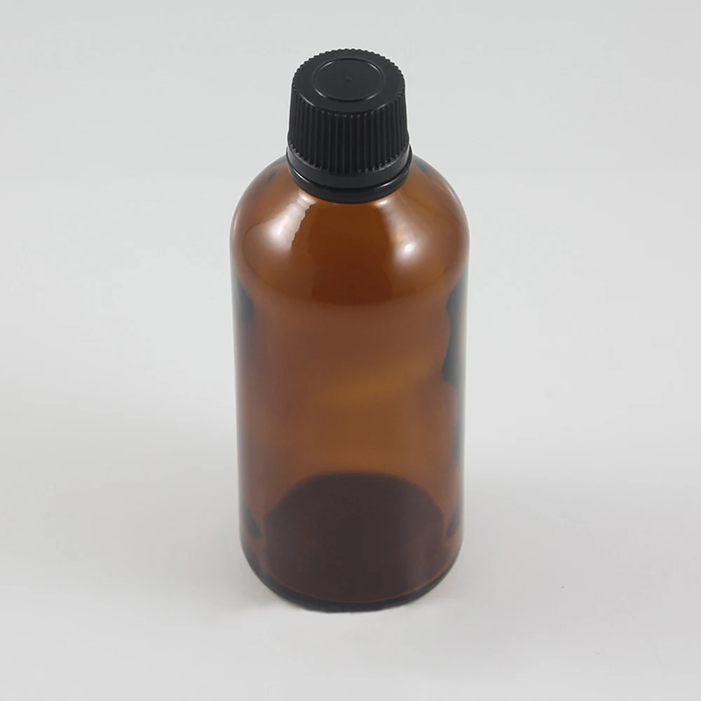 

China supplier amber glass essential oil bottle with plastic insert dropper 100ml large size