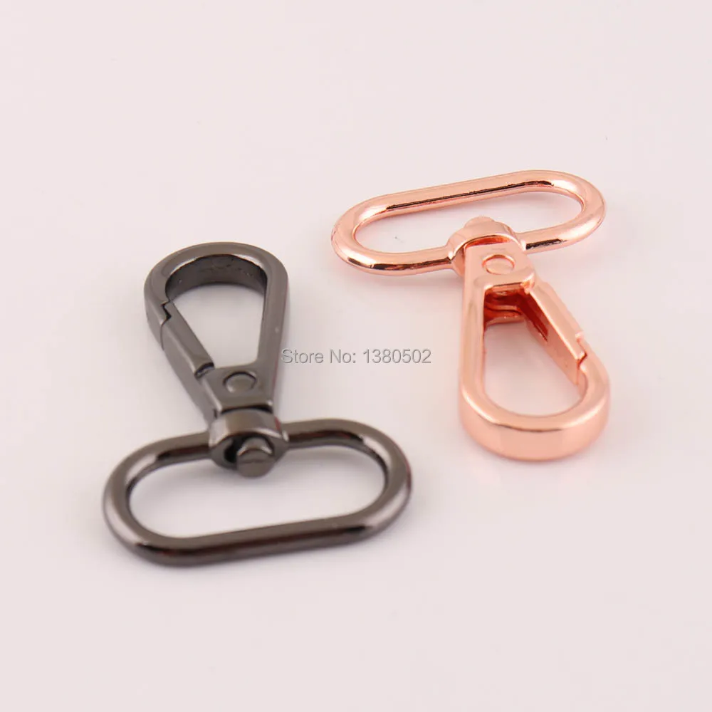 10pcs/lot 48*26mm Rose Gold color and Black color Swivel Clip Metal Snap Hook Clip Buckles dog clasp