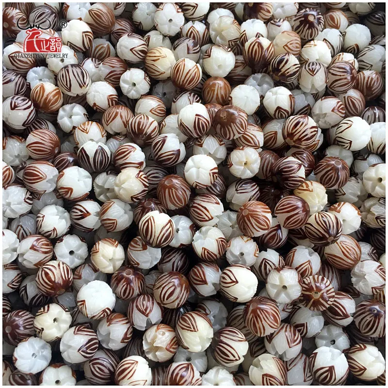 20PCS Natural Palm Fruit bead Hand-carved lotus beads flowers beads for jewelry making Yoga bracelet necklace bodhi DIY beads