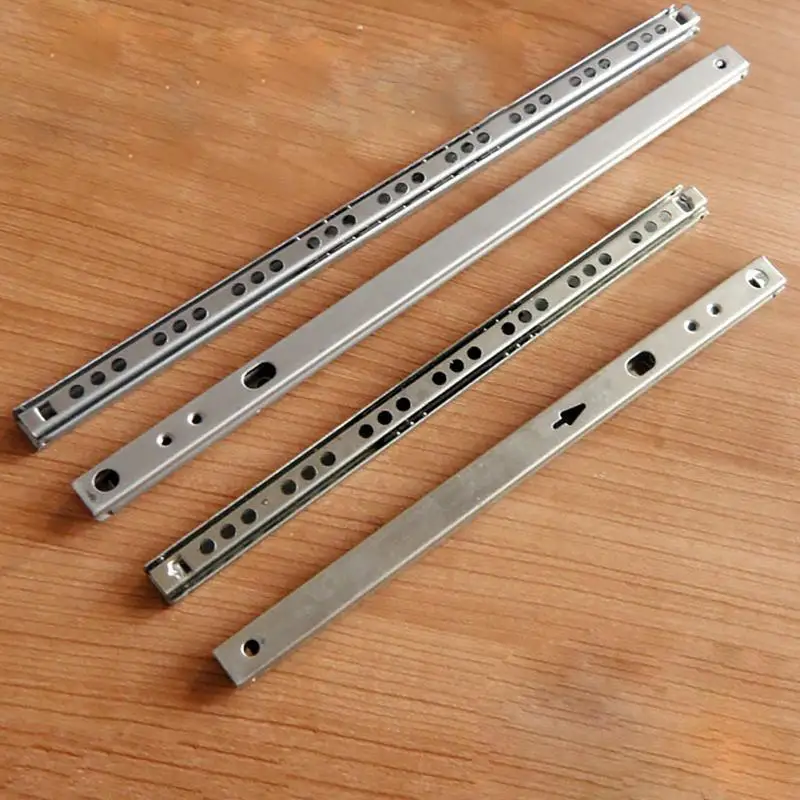 Micro Guide steel Ball 2 Sections 17 Wide Steel Ball 2 Fold Ball Slide Cabinets Drawer Steel Ball 182/246/278/342/406mm #1029