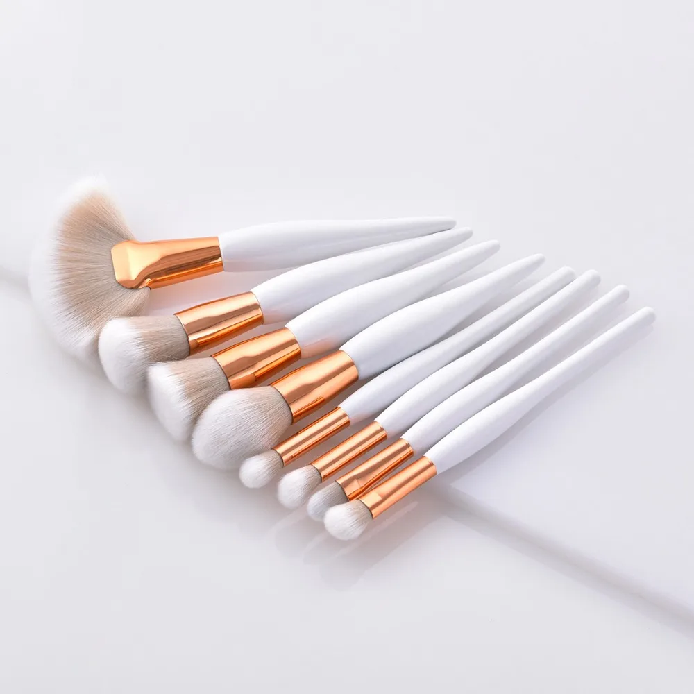 Portable 8pcs makeup brushes set wood handle soft nylon brush head pro make-up tools & accessories for eye shadow 30sets/lot DH