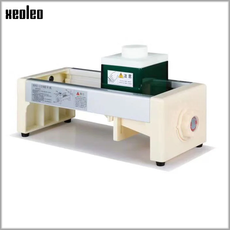 XEOLEO-rebanador Manual de limón, máquina comercial para cortar frutas, doble hoja, espesor ajustable