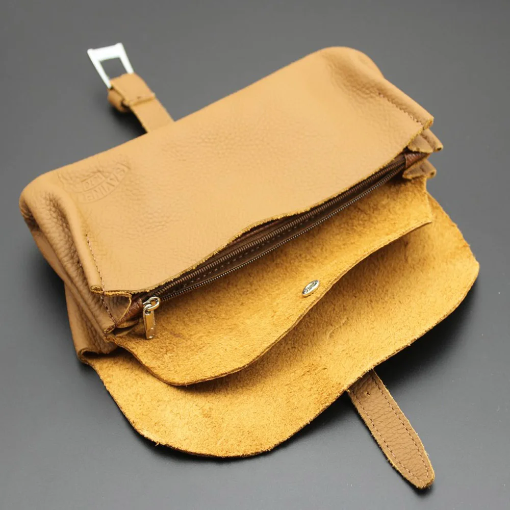 Soft Nature Solid 100% Real Leather Pipe Bag Purse Portable Travel Wood Tobacco Smoking Pipe Case/Pouch Smoking Tool Accessories