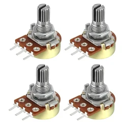 5 PCS B1K B2K B5K B10K B20K B50K B 100K B500K 3Pin 15mm Welle Verstärker Dual Stereo Potentiometer 1K 2K 5K 10K 50K 100K 500K