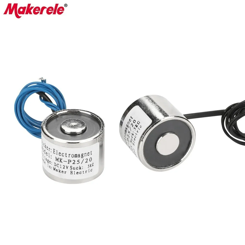 MK25/20 Powerful Electromagnets For Sale Holding Electric Magnet Lifting 5KG/50N Solenoid Sucker Electromagnet DC 6V 12V 24V