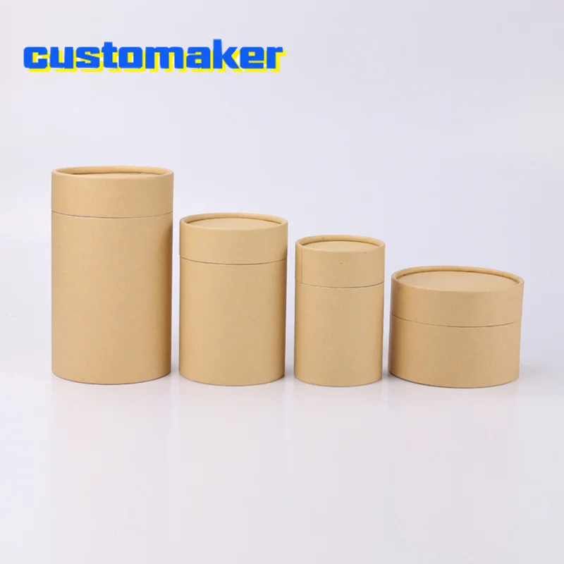 10pcs Kraft Paper Tube Round Cylinder Tea Coffee Container Box Biodegradable Paperboard Packaging For Drawing/T Shirt/Incense