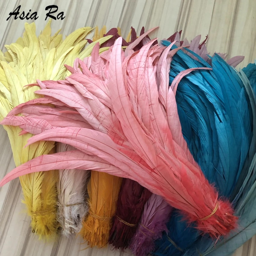 50-500pcs per lot Natural chicken tail feathers 10-12 inch 25-30 cm Rooster cock coque feather DIY wedding carnival decorations