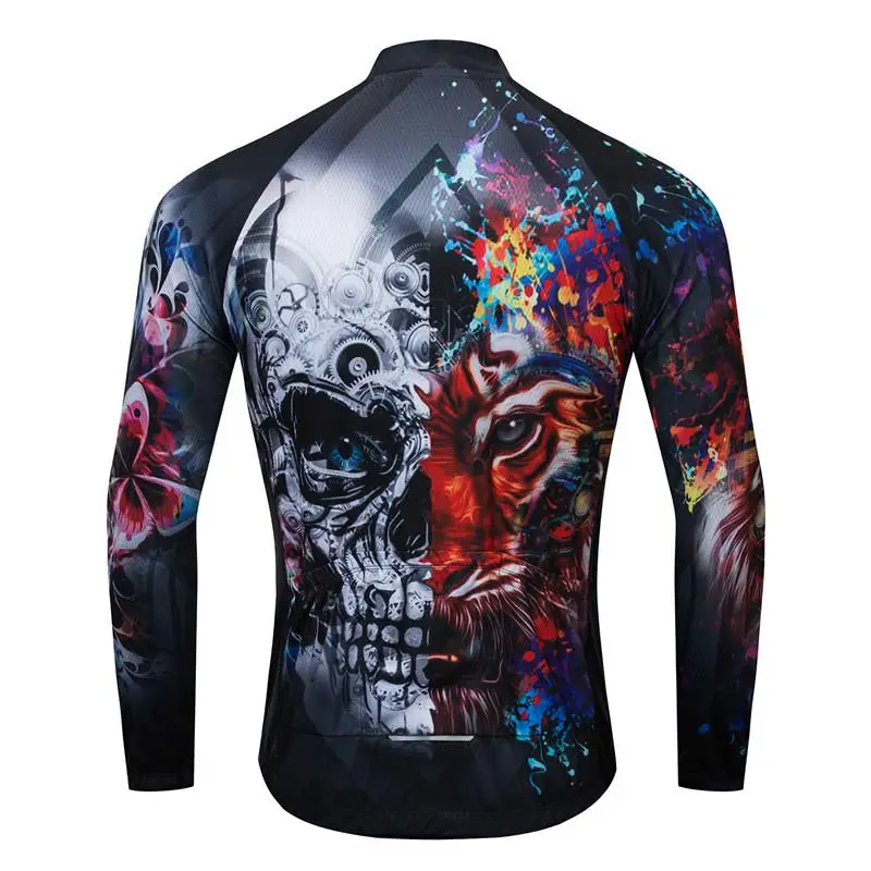 Weimostar 2022 Pro Team Cycling Clothing Skull Men Long Sleeve Racing Cycling Jersey Autumn Polyester mtb Bicycle Jersey Jacket