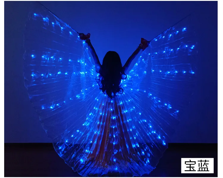 Ruoru Girls Colored Belly Dance LED Wings White Rainbow Children Kids Led Isis Wings Bellydance Performance Dancing Accessories