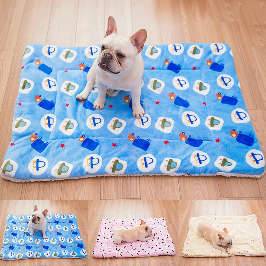 

Pets Mat Soft Warm Fleece Lovely Cartoon Design Pet Puppy Dog Cat Mat Blanket Bed Sofa Pet Warm Sleeping Mat