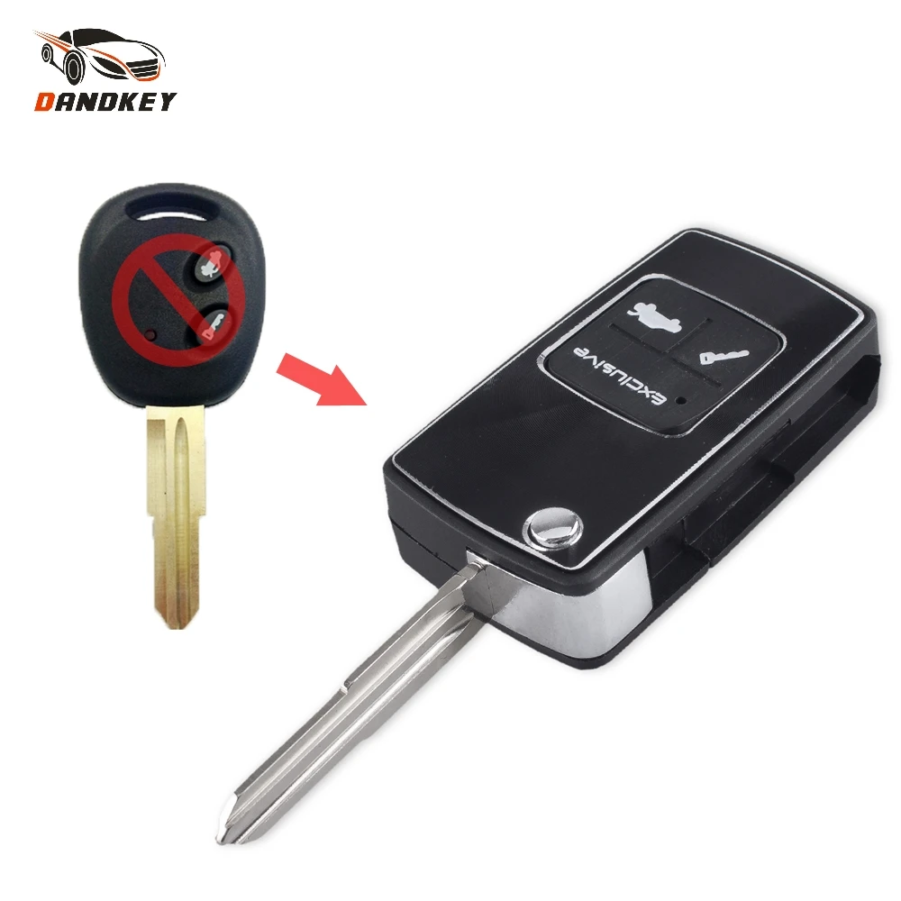 

Dandkey 2 Buttons Fob For Chevrolet Lova Epica Modified Flip Folding Replacement Control Remote Key Shell Case Blank key shell