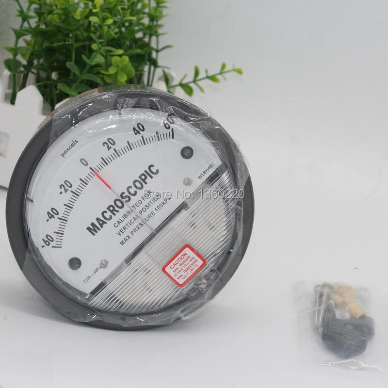 -60~60Pa pascals MACROSCOPIC Cleanroom Air Micro pressure Difference gauge Purification cleanup pascal differenece meter