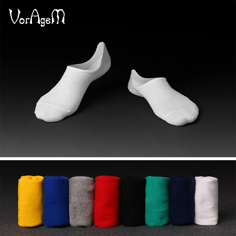 

VORAGEM Man's High Quality Brand Pure Color Socks Men Invisible Spring Cotton Socks Boat 5pairs=1lot