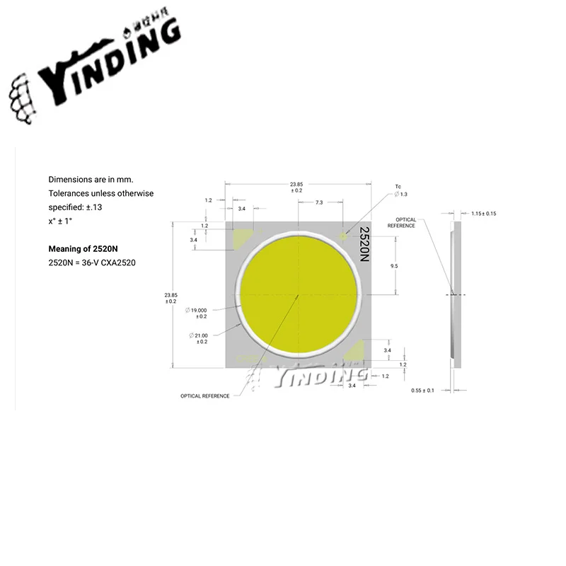 2pcs XLamp CXA 2520 ceramics COB 45W high power led lamp beads Warm/Neutral/Cold white LED Chip diode bulb Without bracket