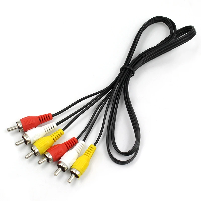 AV to AV Audio VIdeo Cable 3 RCA Composite Male to Male Cable 1M Gold Plated For ideo DVD CD Player Free Shippping