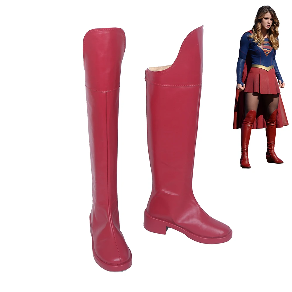 Supergirl Kara Danvers Kara Zor-El Red Boots Cosplay Shoes