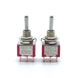 T812 Locking Type Toggle Switch T80-T ON ON ON 3A/250V 5A/125V 6mm 6PIN SP3T 3 Way Switches