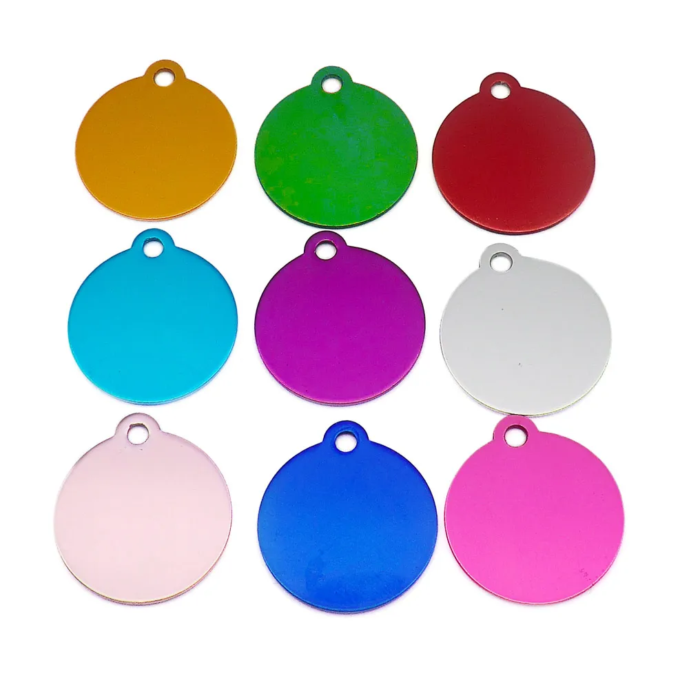 100 pcs Aluminum Cat ID Tag Round Tags Custom Engraved Tag For Dog Cat Pet Name Phone Number ID Tag Charm Personalized pet shop
