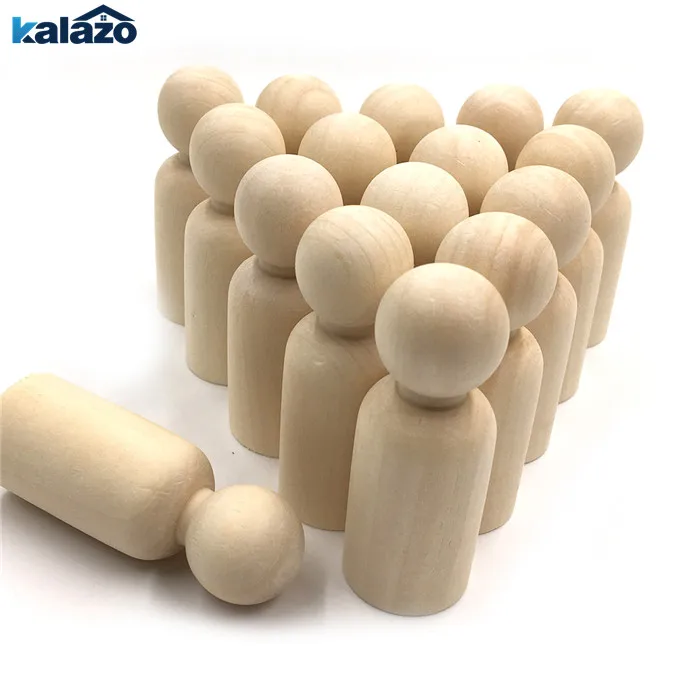 

20pcs 35mm Boy and girl Wooden Peg Dolls Unpainted Figures DIY Arts Crafts supplies kids baby toys Christmas home decorations