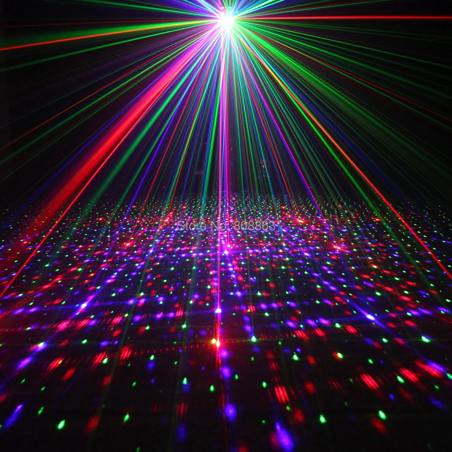 ESHINY Mini RGB Laser 24 Pattern Projector Red Green Blue Club Family House Party Bar DJ Disco Xmas Lighting Stage Light T69N75