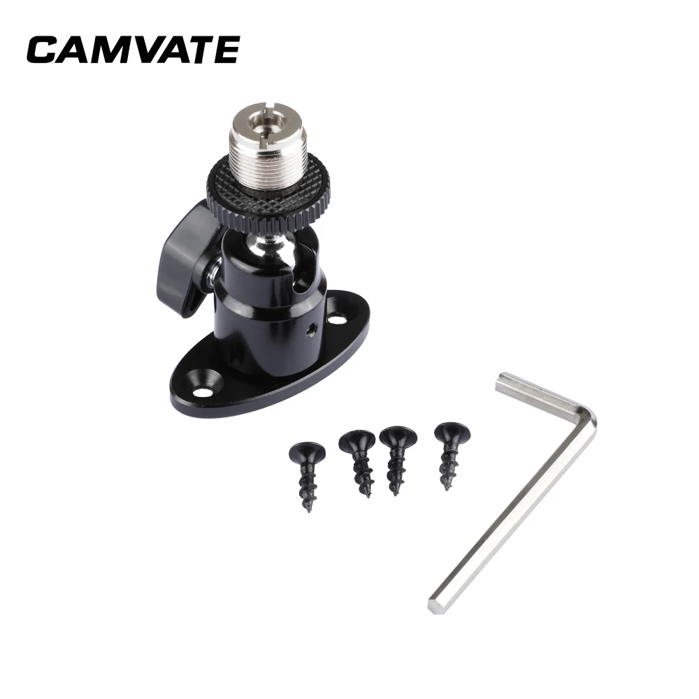 Регулируемое настенное/потолочное крепление CAMVATE с мини-шаровой головкой с поворотом на 360 ° и винтовым разъемом 5/8-27 для подключения микрофона/монитора