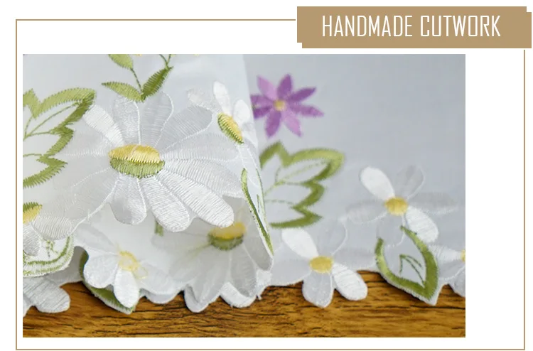 Chinese Style Fresh Purple Lavender Table Flag White Embroidery Thick Cover Towel Cloth Table Runner Textile for Home Decor