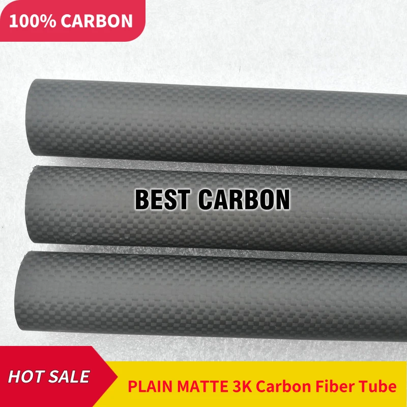 FREE SHIPPING OD14mm to OD 20mm with 500mm length High Quality Plain Matte Surface 3K Carbon Fiber Fabric Wound Tube